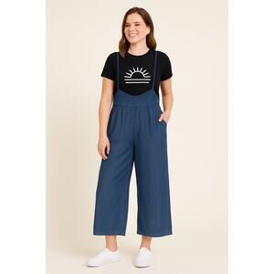 MSRP $69 NWT Litz by UniqUSA Light Weight Denim Wide Jumper Size S SAME DAY SHIP